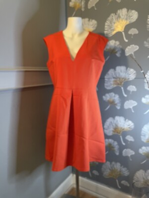 French Connection fire coral dress 12 NWithoutT cotton/poliester