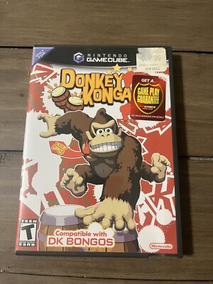 Nintendo Donkey Konga Complete GameCube Game CIB Tested 