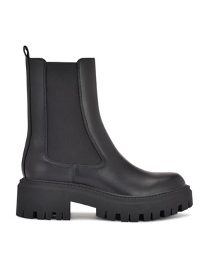 Женские ботильоны NINE WEST на платформе с заклепками и круглым носком на блочном каблуке, черные, 1-1/2 размера, 8,5 М