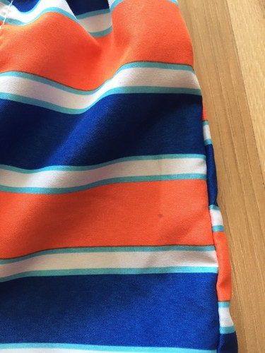 OP Ocean Pacific 0-3 M Swim Board Shorts Blue Orange White Stripe Lined