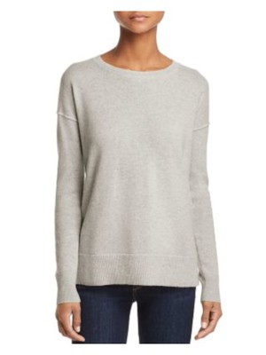 

AQUA CASHMERE Женский серый свитер с круглым вырезом и длинными рукавами со швом по центру спины