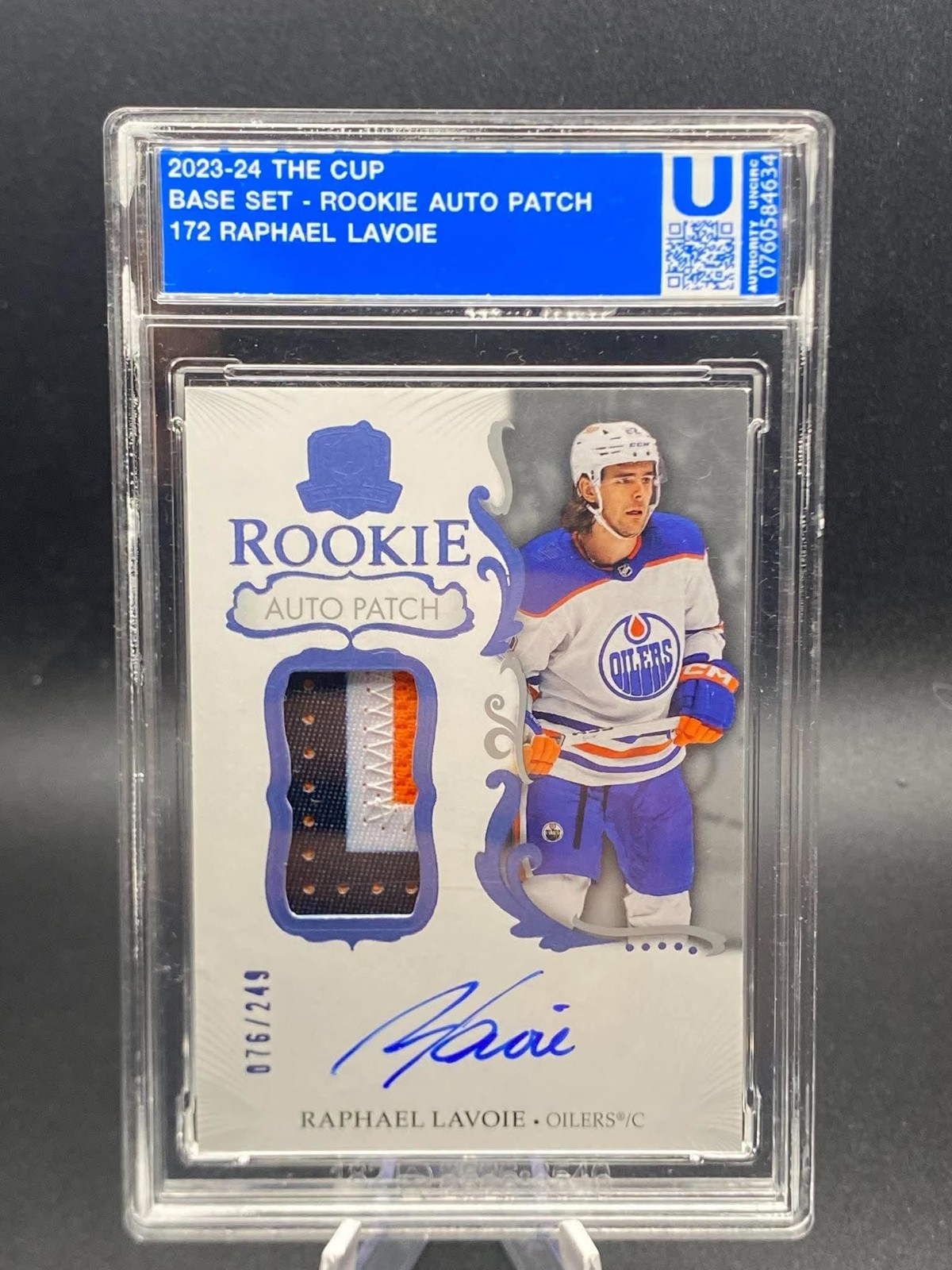 2023 Upper Deck The Cup /249 Raphael Lavoie #172 RPA Rookie Patch Auto RC