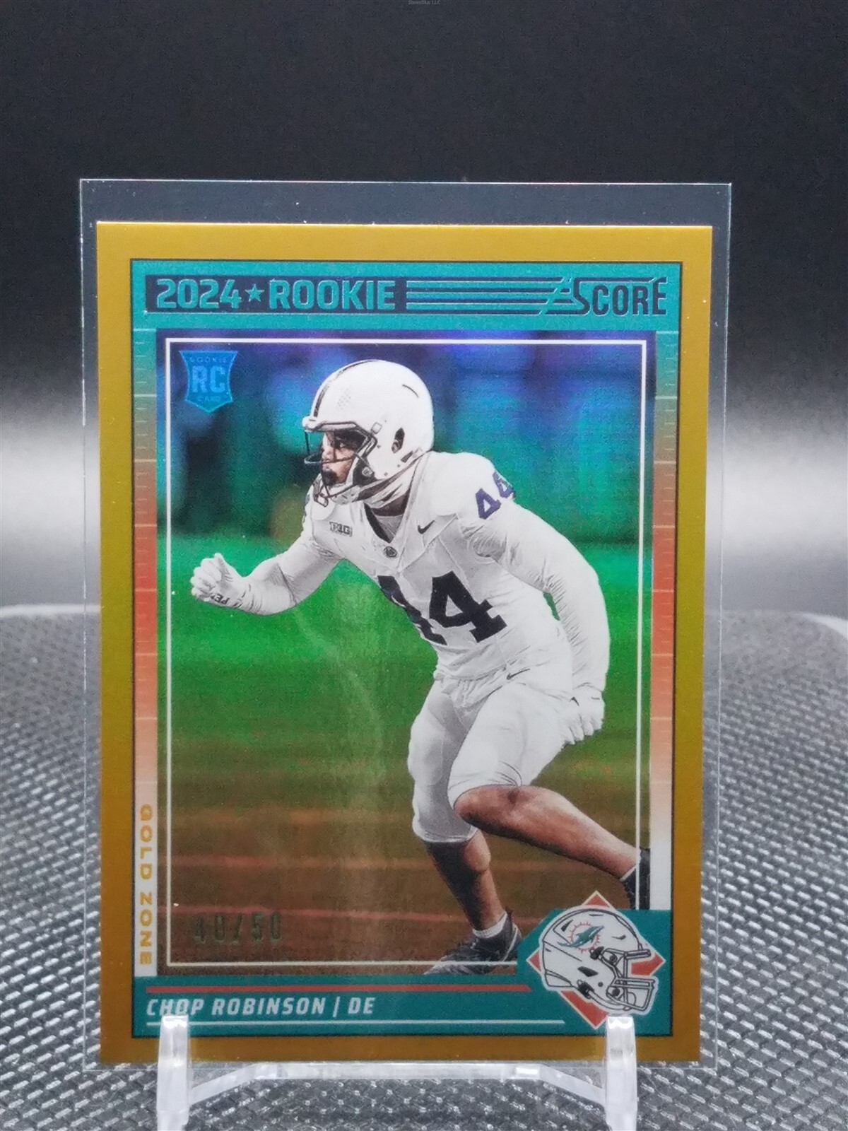 2024 Score Football Chop Robinson Gold Zone /50 Dolphins RC