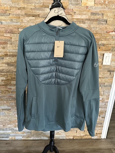 Nike Therma-Fit 1/2 Zip Jacket Winter Warrior Academy Drill Top Mens Green XL