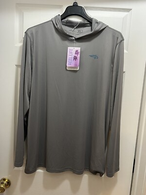 Reel Life Men Jax Beach UV Hoodie  USA Stripes . Silver XXL