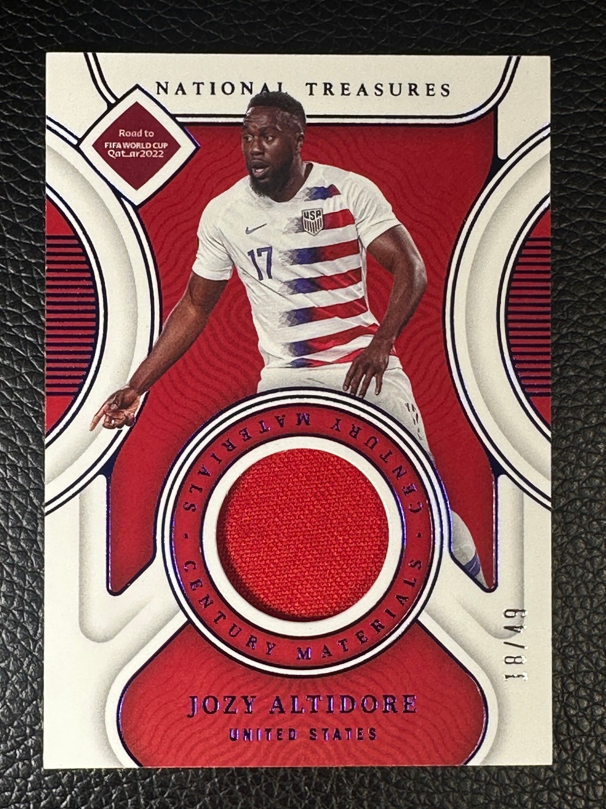 2022 National Treasures FIFA Century Materials Blue Jozy Altidore 18/49 Jersey