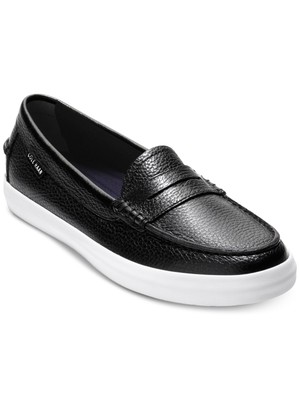 COLE HAAN Женские кожаные лоферы без шнуровки Penny Comfort Logo Nantucket черного цвета 8 B