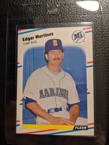 1988 FLEER #378 EDGAR MARTINEZ SEATTLE MARINERS ROOKIE CARD RC HOF