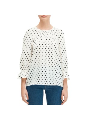 

KATE SPADE Женская блузка цвета слоновой кости с застежкой 3/4 и рабочей блузкой, Цвет слоновой кости