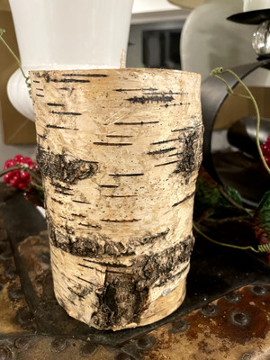 CRATE & BARREL BIRCH BARK CANDLE 4 X 6 APPROX 160 BURN TIME NEW
