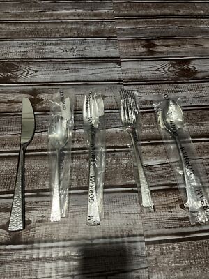Gorham BISCAYNE Stainless Hammered 18/10  Silverware Flatware 5 pieces  new