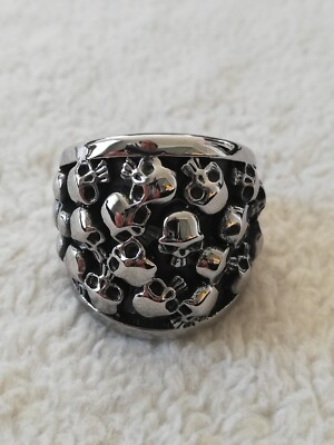 Skulls Stainless Steel Size 10 Biker Gothic Ring New