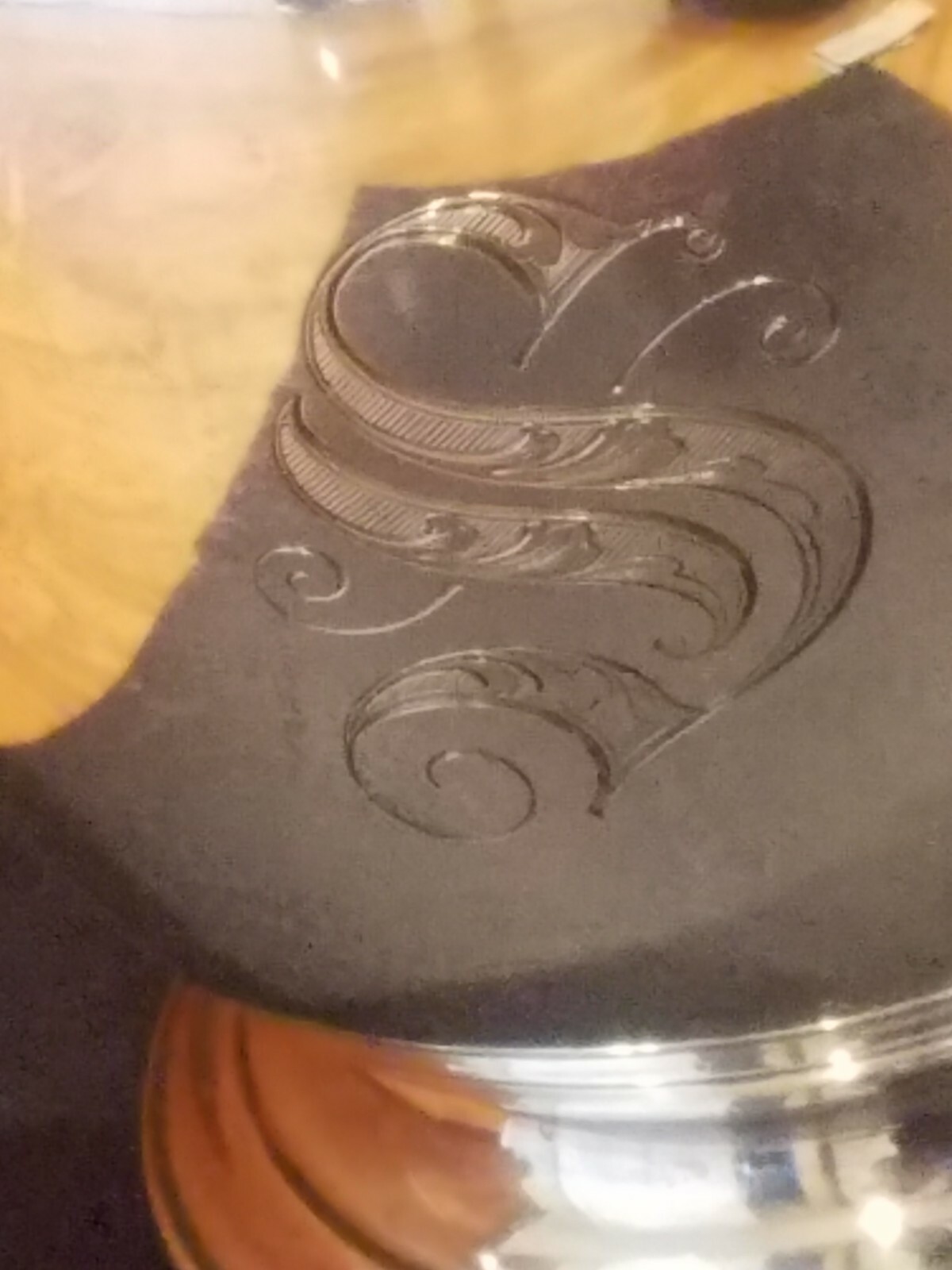 VINTAGE INTERNATIONAL STERLING SILVER E97 WATER PITCHER 4.5 PINT w/ initial 