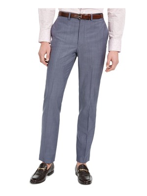 

DKNY Mens Blue Flat Front, Stretch, Slim Fit Брюки, Синий, DNAEPD8W0073