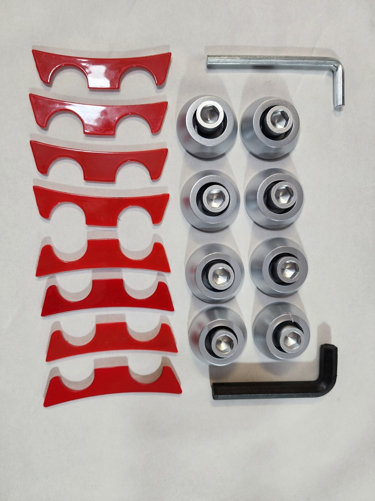 Ballistic Jester 814 Gloss Red Trim Short Bolt Cone Washer 8 PCS