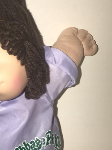 Vintage Coleco 1985 CABBAGE PATCH KID Brown Yarn Ponytail Hair Jeans Jacket Girl