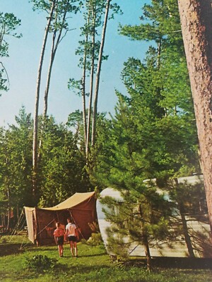 C 1964 Norway Beach Camp Picnic Ground Chippewa National Forest MN Postcard