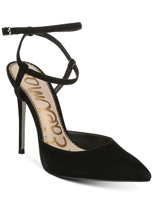 

SAM EDELMAN Женские черные кожаные туфли-лодочки Harlow с подкладкой и острым носком на шпильке, размер 9 м, Черный, G5835L4
