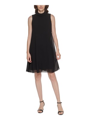 Женское черное платье-сорочка без рукавов выше колена на подкладке от VINCE CAMUTO 6