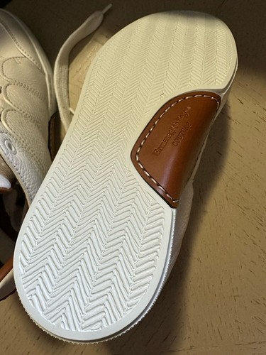 Pre-owned Ermenegildo Zegna $950  Couture Leather Sneakers White Size 7 Us/40 Eu