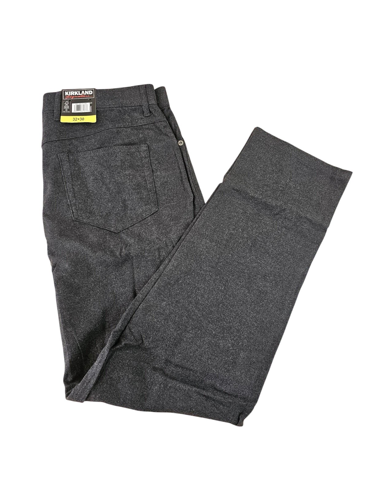 32x30 GREY Kirkland Signature Mens Brushed 5-Pocket Stretch Cotton Travel Pants