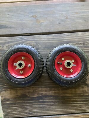 8  Small Wheels (Mower/Wagon) (2PR) 2:50-4 (Red Rim/black tire) (30 PSI) 2 Set