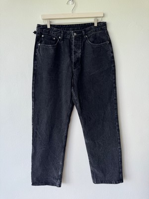 new Ksubi mens denim jean anti k relaxed straight fit granite faded black 34