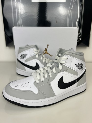 Pre-owned Jordan Wmns Air  1 Mid Grey Fog Bq6472-015 Women's Size 8 / Men's Size 6.5 In White