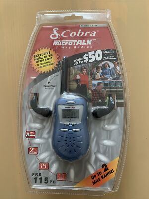 Cobra MicroTalk 2 Way Radio AM/FM Radio Model #FRS 115 PB Brand New