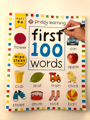 Wipe Clean: First 100 Words (Enclosed Spiral Binding): Includes Wipe - NEW