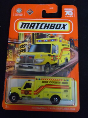 2023 MATCHBOX 38/100 INTERNATIONAL WORKSTAR AMBULANCE Yellow New NEAR MINT