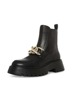 STEVE MADDEN/ женские черные кожаные сапоги с цепочкой Cleo Toe на блочном каблуке; размеры 8,5 М