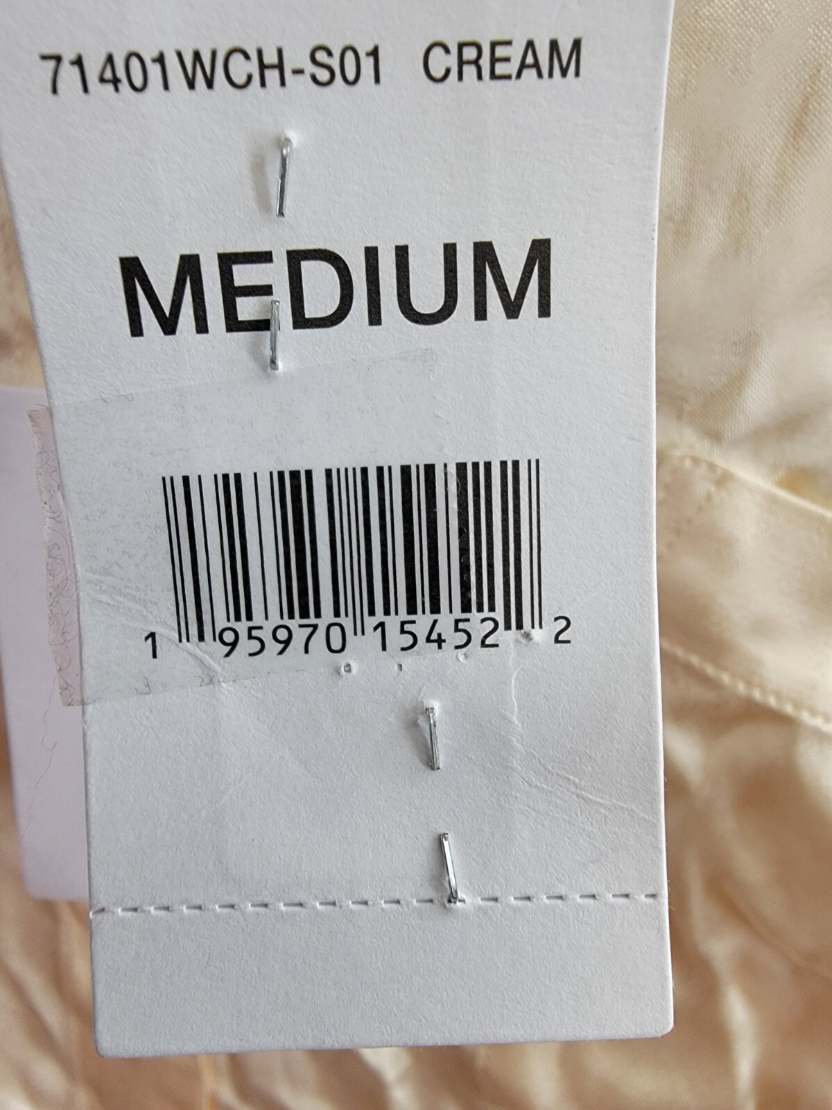 WAYF Fynn Satin Button Front Blouse Women's M Cream Patch Pocket Long Sleeve - Picture 19 of 19