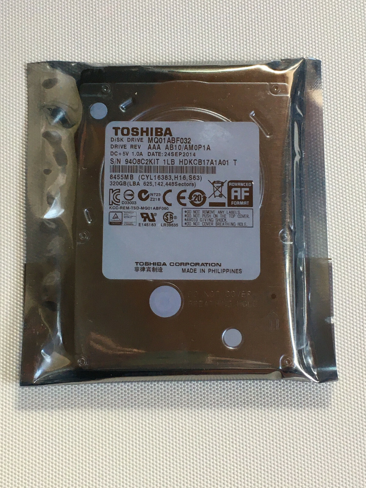 Toshiba MQ01ABF032 320GB 2.5