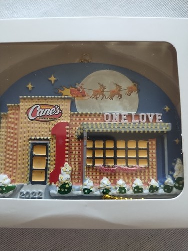 Raising Canes 2022 Limited Edition Christmas Ornament Restaurant Holiday Scene 