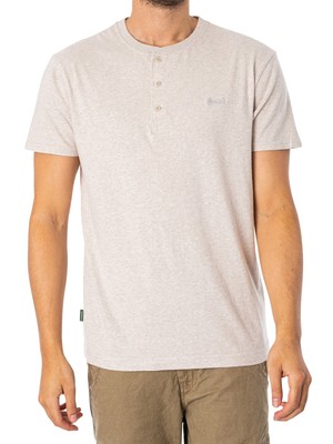 

Мужская футболка Superdry Vintage Logo EMB Henley, бежевая, Бежевый, M6010727A-8ZU