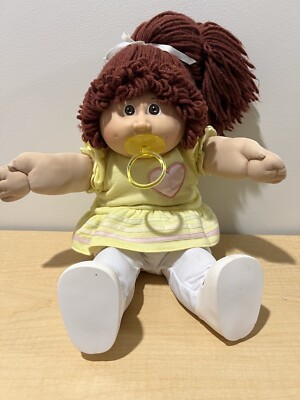 MYRA MIRIAM 1983 P Cabbage Patch Kids HM4 Pacifier Auburn Single Pony Girl Doll