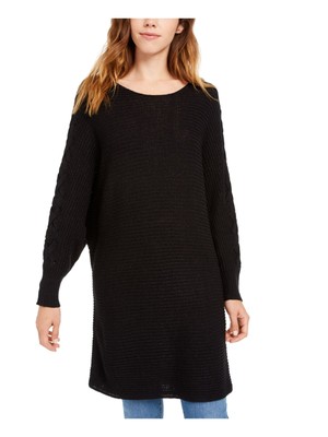 Женский свитер AMERICAN RAG Womens с черным ребристым рукавом-дольменом и круглым вырезом горловины S