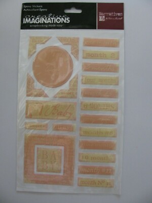 Creative Imaginations Epoxy Stickers BABY MONTHS Karen Russell NIP 