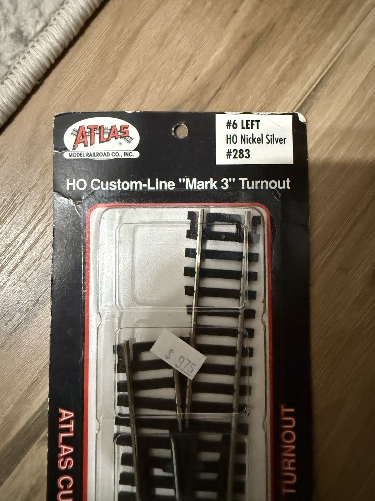 HO Scale Atlas 283 Code 100 Left-Hand #6 Mark 3 Custom- Line Turnout/Switch