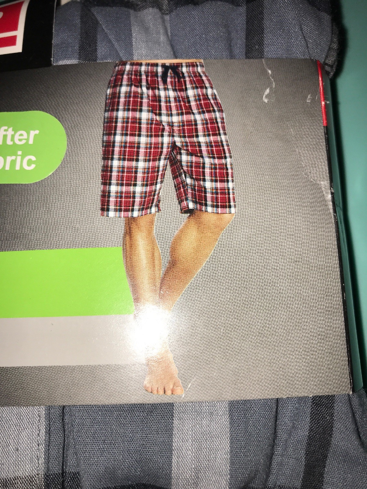 New!  Men's Size S 2 Pair of Woven Lounge Sleep Shorts Blue Plaid Hanes Pockets