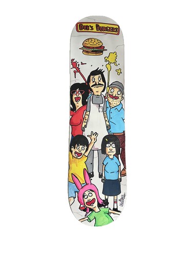洋書 skateboard Hand Painted Graffiti Skateboard Deck Shortiez Ink Bobs