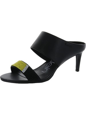 

CALVIN KLEIN Женские черные шлепанцы на каблуке-китенке Cecily Toe, 10 м, Черный, E8641