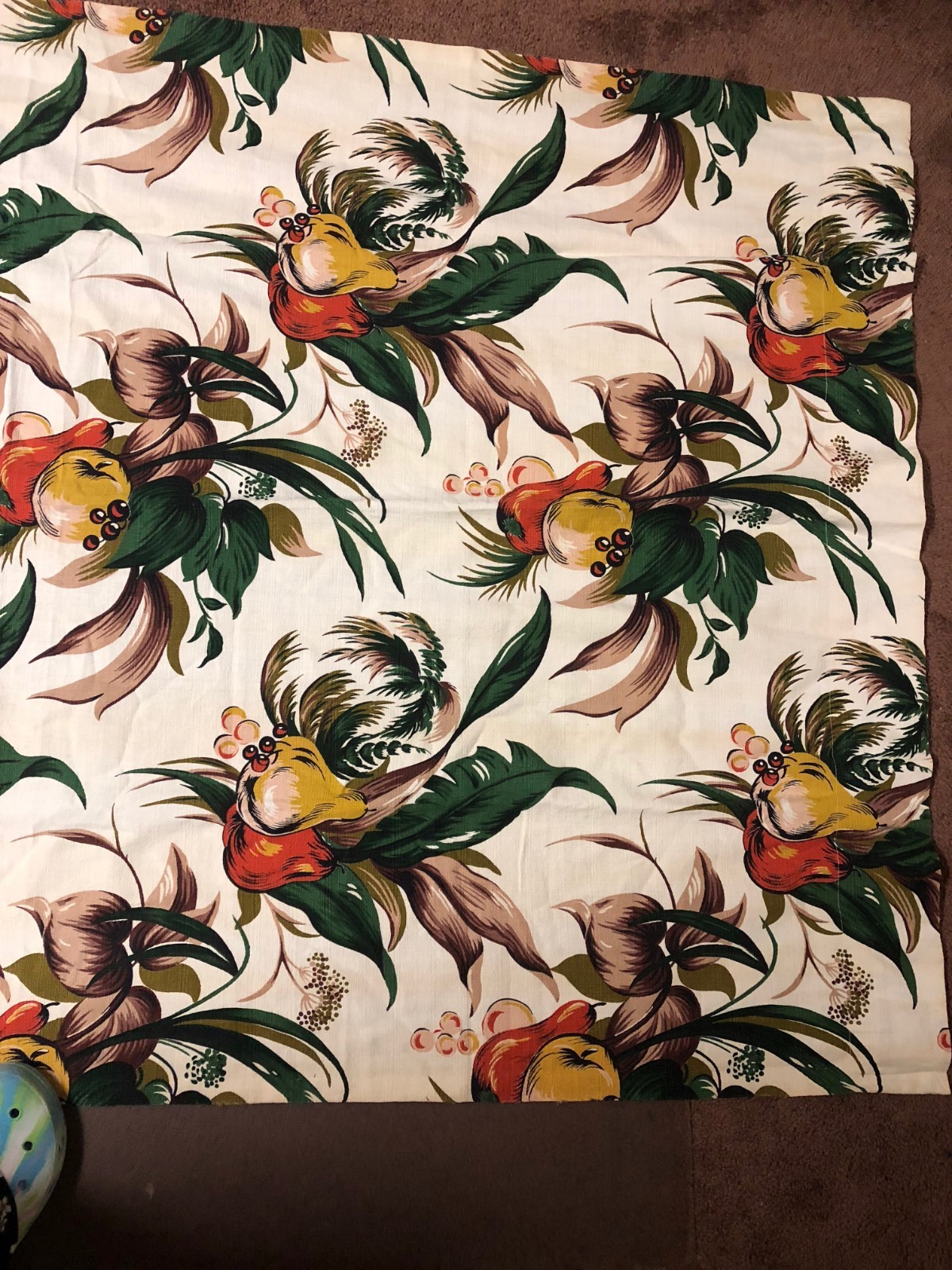 Barkcloth Curtain panel . 46