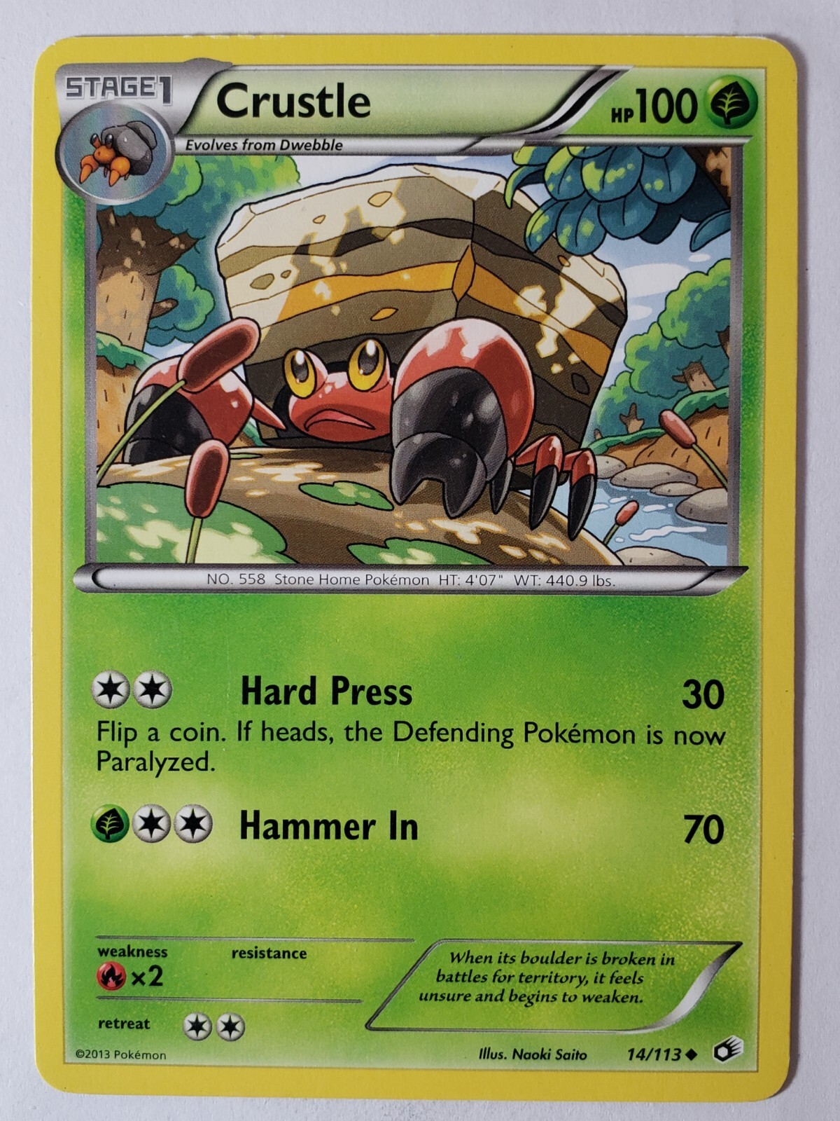 Crustle 14/113 LP - Legendary Treasures Pokemon Card - Naoki