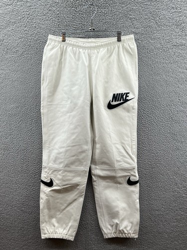 Nike Supreme FW19 White Leather Warm Up Pants Men's Size