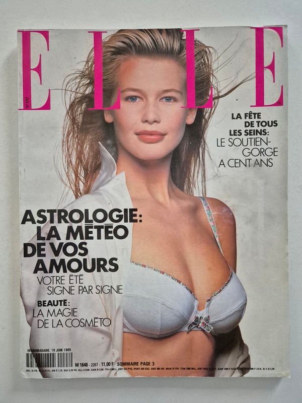 Magazine Mode Fashion Elle French #2267 19 Juin 1989 Claudia Schiffer