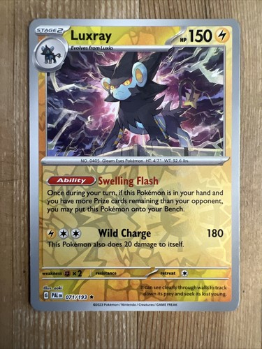 Pokémon TCG Luxray 071/193 Reverse Holo Rare Paldea Evolved