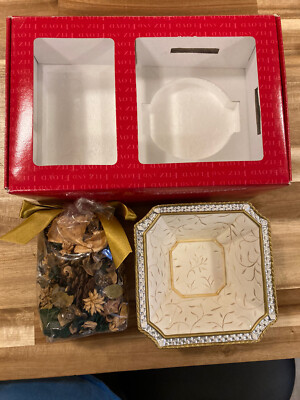 Fitz and Floyd Winter Spice 6  Ceramic Bowl, Square. New In Box