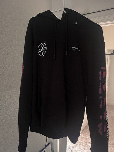 Off-White “Main Label” Hoodie Sz L Used Black 100% Authentic Off-White “Main Label” Hoodie Sz L Used Black 100% Authentic